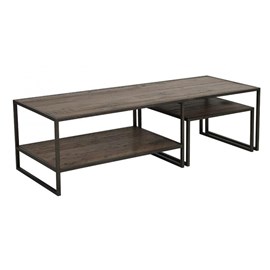 Tables basses gigognes bois marron -