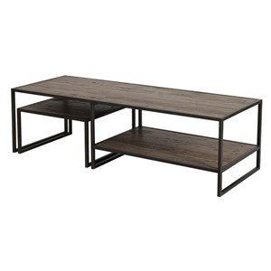 Tables basses gigognes bois marron -