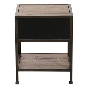 Table de chevet 1 tiroir bois marron -