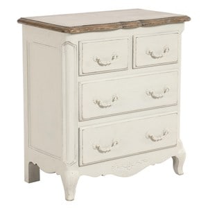 Commode 4 tiroirs - bois - blanc -