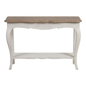 Console pieds galbés bois blanc -