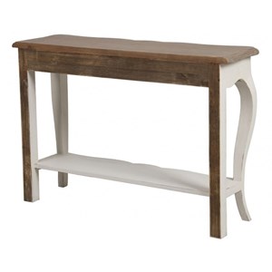 Console pieds galbés bois blanc -
