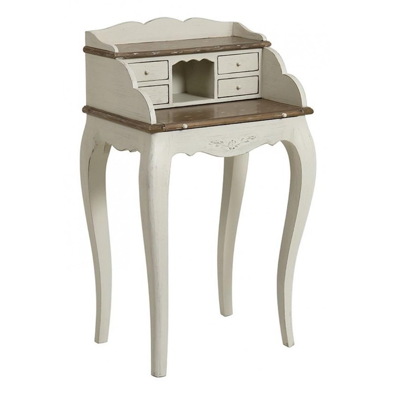 Secrétaire 4 tiroirs bois blanc -