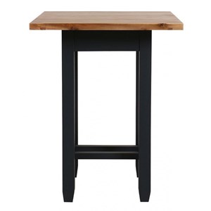 Table repas haute carrée bois noir -