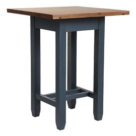Table repas haute carrée bois bleu -
