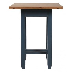 Table repas haute carrée bois bleu -