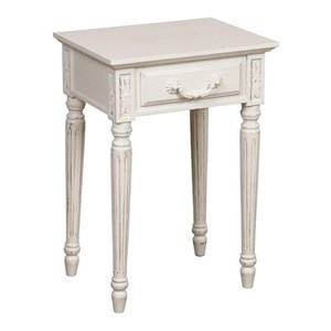 Chevet 1 tiroir bois-mdf blanc -