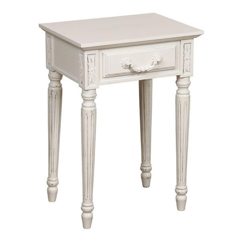 Table de chevet 1 tiroir bois blanc -