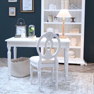 Bureau 1 tiroir bois blanc - gustavien