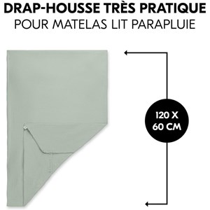 Housse de matelas lit de voyage sauge