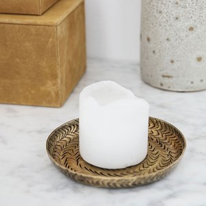 Plateau rond en aluminium avec motif