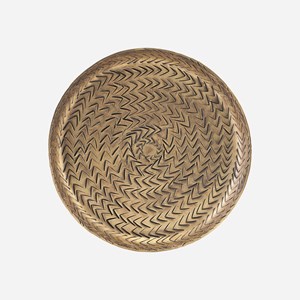 Plateau rond en aluminium avec motif