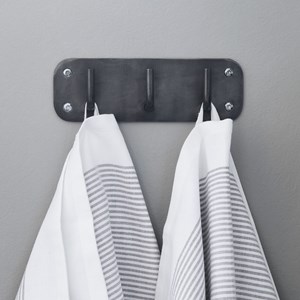 Patère 3 crochets en métal noir