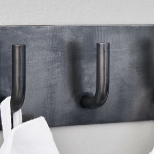 Patère 3 crochets en métal noir