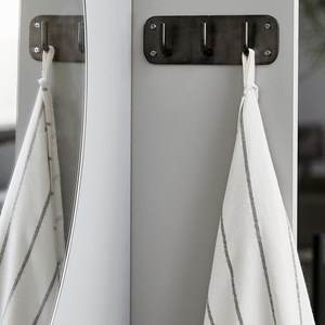 Patère 3 crochets en métal noir