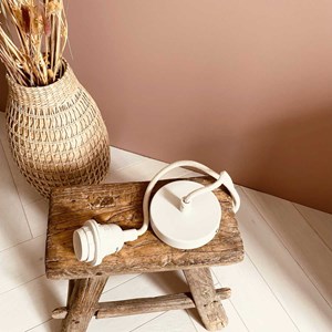 Monture e27 avec douille blanche et fil corde coton