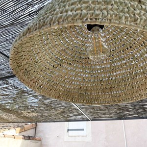 Abat jour pour lampe coupole en palmier