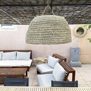 Abat jour pour lampe coupole en palmier