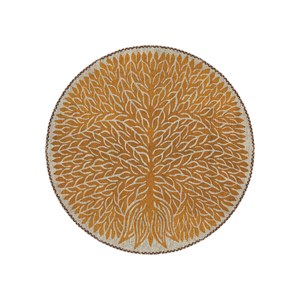Set de table vinyle rond orangé beija flor arbre de vie
