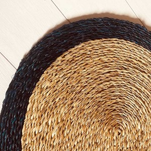 Set de table ovale naturel et bleu