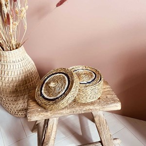 Boite de 6 dessous de verres en herbes