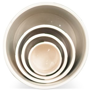 Lot de 4 pots en céramique rayures