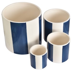 Lot de 4 pots en céramique rayures