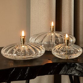 Lampe à huile galet strié taille s -