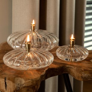 Lampe à huile galet strié taille s -