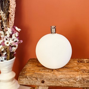 Lampe à huile forme boule en verre