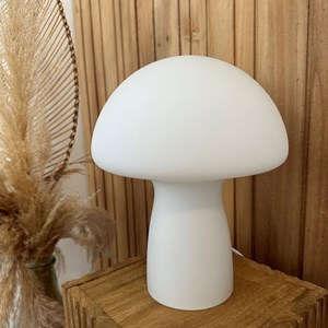 Lampe de chevet en verre satiné forme champignon