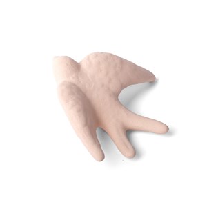 Lot de 3 hirondelles en céramique rose