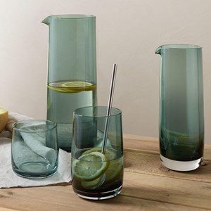 Verre ankara soufflé à la bouche vert