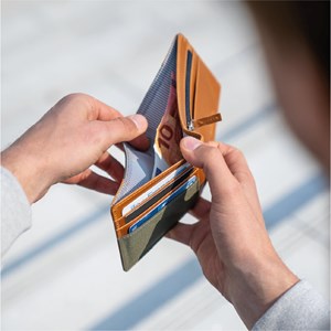 Portefeuille en cuir kaki