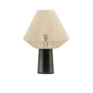 Lampe à poser bakora en métal et abat jour corde beige
