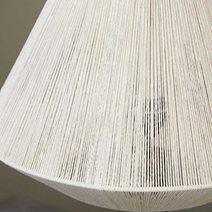 Lampe à poser bakora en métal et abat jour corde beige