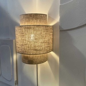 Applique luminaire en lin naturel -