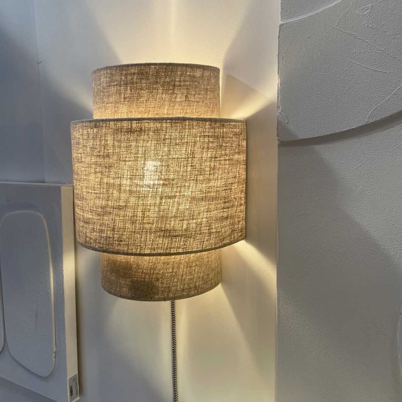Applique luminaire en lin naturel