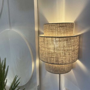 Applique luminaire en lin naturel -