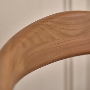 Chaise en teck massif et velours kaki