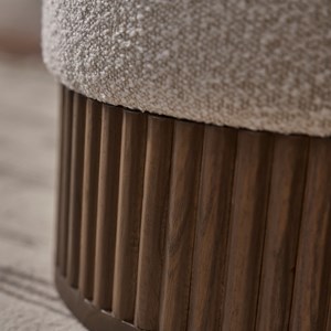 Pouf en mindi et tissu bouclette 38 cm