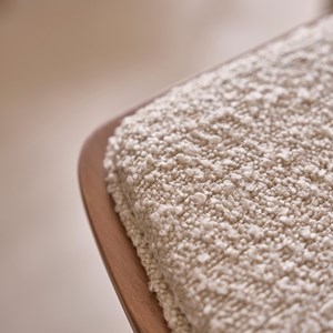 Lot de 2 tabourets teck et bouclette