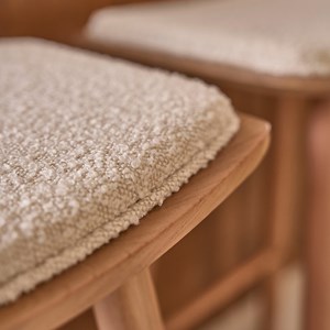 Tabouret en teck et bouclette 75 cm