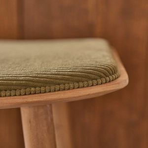 Lot de 2 tabourets teck et velours 75 cm