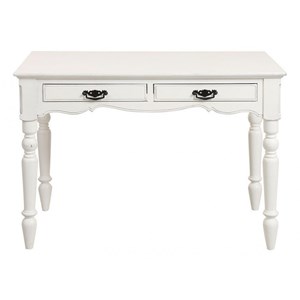 Bureau 2 tiroirs mdf blanc - romance