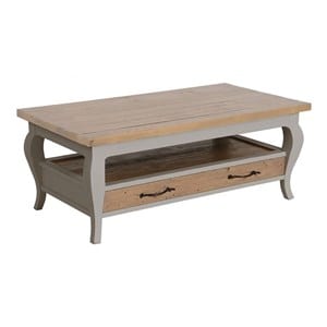 Table basse rectangulaire 2 tiroirs bois