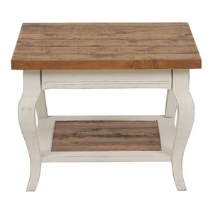 Bout de canapé bois blanc - provence