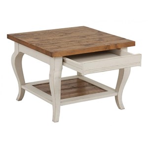 Bout de canapé bois blanc - provence