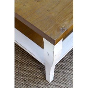 Bout de canapé bois blanc - provence