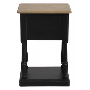 Table de chevet 2 tiroirs bois noir -